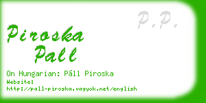 piroska pall business card